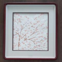 桜の唐織 額装