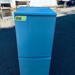 ①✨2016年製✨806番 シャープ✨ノンフロン冷凍冷蔵庫✨SJ-D14B-W‼️