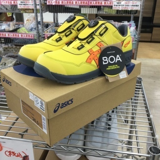 【✨新品❗️未使用❗️プロスニーカー❗️作業靴❗️ワイド❗️イエロー❗️ローカット❗️✨】定価¥12,980 ASICS/アシックス  安全靴  26.5㎝ WINJOB CP306 BOA