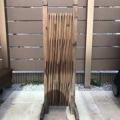 伸縮　折りたたみ式　ガーデンフェンス　木製柵