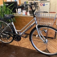 【後輪タイヤ・後輪チューブ新品！ LEDオートライト】6段変速　27インチ自転車　シルバー 楽天市場】完成品 組立済 自転車 27インチ LEDオートライト シマノ6段