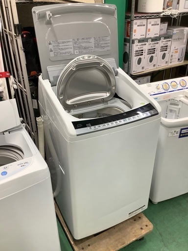 安心の6ヶ月保証付き！！HITACHI 縦型洗濯乾燥機 BW-D8WV 8.0kg 2015年製 50Hz/60Hz キズ・ヘコミ有