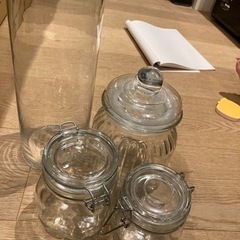 ガラス容器3点＆花瓶1点　０円