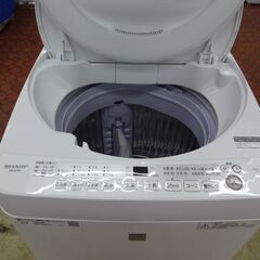 ID 010629  洗濯機シャープ　7K　２０１８年製　ES-G7E5-KW