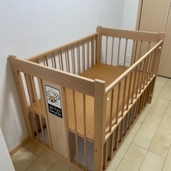 【ネット決済】ミッフィー　木製ベビーベッド