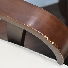 【ヤ取終了6/16】≪zy827≫美品 回転アームチェア 6脚セット 木製フレーム ソフト座面 白 リビング/ダイニング/食卓 41117-01