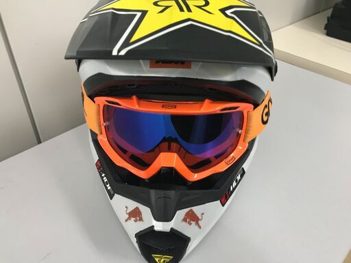 新品 ゴーグル付きバイクオフロードヘルメットレッドブルーXLサイズ KTMオフロードヘルメット・ゴーグルセット