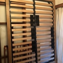 無印良品 木製ベッドフレーム ダブルベッド ヘッドボードと脚セット