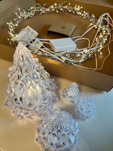 【中古】クリスマスツリーセット（電気が点くのできれいです）