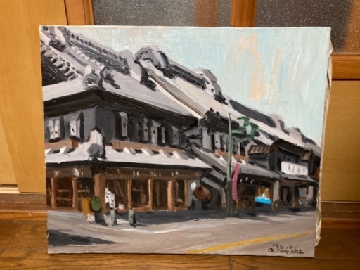 46 油絵 川越一番街 F8 20,000円