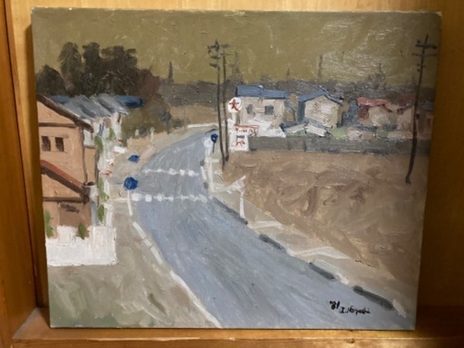 49 油絵 風景画 道路 F8 20,000円