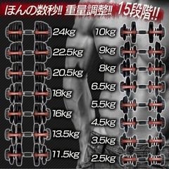 可変式ダンベル 最大24kg×2