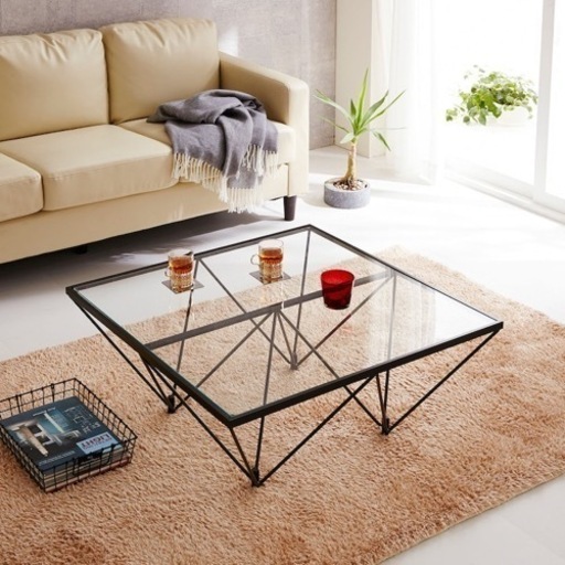 テーブル ローテーブルコーヒーテーブル幅80cm奥行48cmブラック