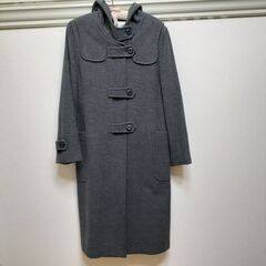 美品 ロングダッフルコート グレーM