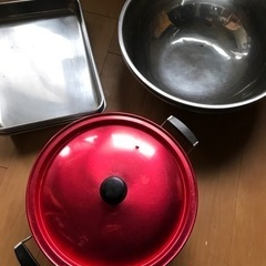 【値段応相談】業務用　調理器具　バット4枚　大型ボール　大型鍋