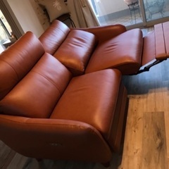 3人掛け電動ソファ 本革 「YES140003LBR3P」 ライトブラウン ヤマダオリジナル 3人掛け電動ソファ ライトブラウン