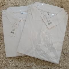 【ネット決済・配送可】学校用の白ポロシャツ(半袖)