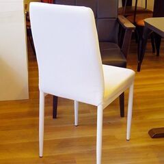 (Y)北大前! 札幌 引取  あずま工芸 Arganoアルガノ ガラス ダイニングテーブル ホワイト GDT-7631＆レザーチェア ホワイト×4脚 2027036