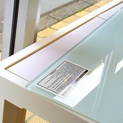 (Y)北大前! 札幌 引取  あずま工芸 Arganoアルガノ ガラス ダイニングテーブル ホワイト GDT-7631＆レザーチェア ホワイト×4脚 2027036