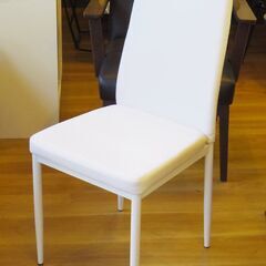 (Y)北大前! 札幌 引取  あずま工芸 Arganoアルガノ ガラス ダイニングテーブル ホワイト GDT-7631＆レザーチェア ホワイト×4脚 2027036