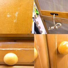 レンジボード カントリー調 幅80.5×奥行45×高さ178.5㎝ コンセント2口付き ブラウン 札幌市 西岡店