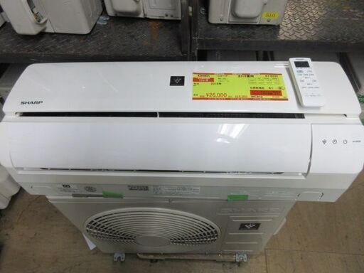 K04001　シャープ　中古エアコン　主に6畳用　冷房能力2.2kw/　暖房能力2.5kw