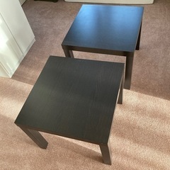 IKEA  正方形テーブル  2つ  ローテーブル  木目ダーク...