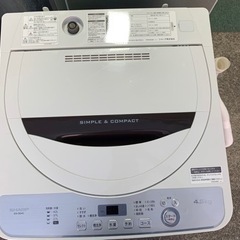 【リサイクルサービス八光　田上店　安心の3か月保証　配達・設置OK】SHARP ES-GE4C-T [全自動洗濯機 4.5kg ブラウン系]2019年製