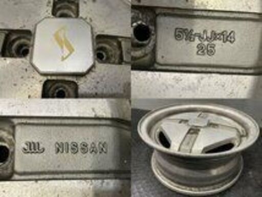 旧車ホイール 日産 R30スカイライン 純正ホイール 鉄仮面 14インチ 2本 