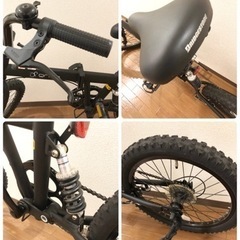 美品 BMX 折り畳み自転車 20インチ マットブラック 6段変速 grive X-206 美品 BMX 折り畳み自転車 20インチ マットブラック 6段変速 grive X-206