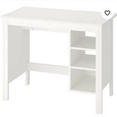 美品[IKEA]木製デスク勉強机パソコンデスク収納付き♪