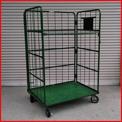 状態良好 ナンシン オールスチール製 頑丈さ抜群 カゴ台車 W1100×D800×H1700mm 積載荷重500kg 4輪自在2輪ストッパー付3台/2輪自在2輪固定ストッパー付3台 全部で6台セットあり 手渡し希望/自社配送可能（配送エリアについてお問い合わせください） 状態良好 ナンシン オールスチール製 頑丈さ抜群 カゴ台車 W1100×D800