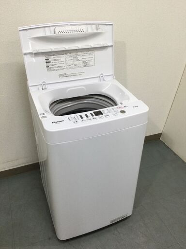 (1/30受渡済)JT5791【Hisense/ハイセンス 5.5㎏洗濯機】美品 2019年製 HW-T55D 家電 洗濯 全自動洗濯機 簡易乾燥機能付