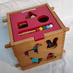 1125-008 ミキハウス ボックス型 木製 パズル 