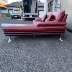 ニトリ 3P本革カウチソファ(ロゾ4 RED LC ホンガワ)