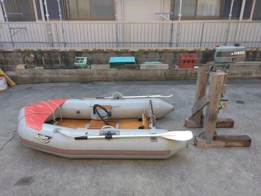 ゴムボート アキレスAR-230／2馬力船外機 ヤマハ2B 6A1／船外機スタンド／付属品　一式