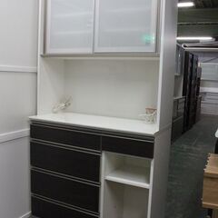 綾野製作所/AYANO JEWEL/ジュエル キッチンボード 幅110 下段全ブル モイス 艶消しブラウン木目 食器棚 中古 店頭引取歓迎 R6680)