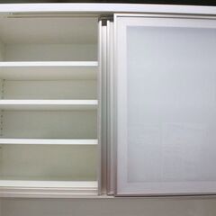 綾野製作所/AYANO JEWEL/ジュエル キッチンボード 幅110 下段全ブル モイス 艶消しブラウン木目 食器棚 中古 店頭引取歓迎 R6680)