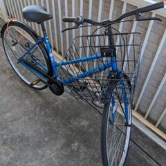 自転車。青。27インチ。(変速ギア無し)