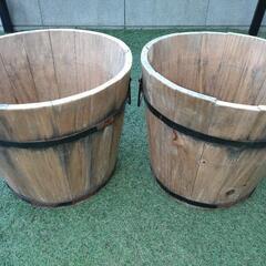 木製プランター　植木鉢　鉢カバー　2個セット