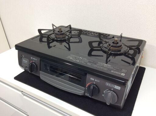 （11/27受渡済）YJT5805【RINNAI/リンナイ ガスコンロ LPガス】美品 2021年製 KG34NBKR 家電 キッチン レンジ ガステーブル 右側強火 ホーロー