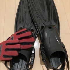 シュノーケル用のフィンと手袋