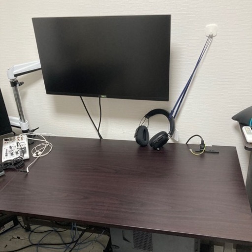 山善 デスク 幅160㎝ ブラウン PND-1600 山善] デスク 幅160×奥行160×