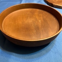 木製高台皿陶器の器付き
