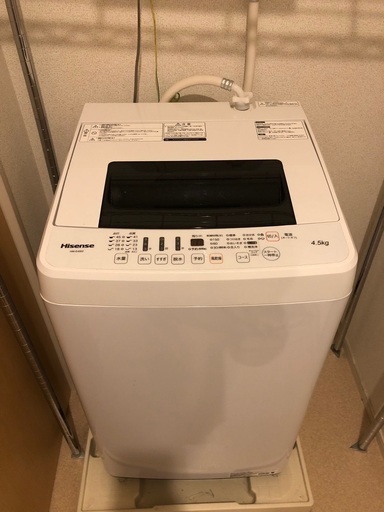 (取引中)2019年製 洗濯機 4.5kg HW-E4502
