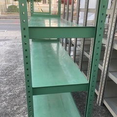 ボルトレス中量ラック 2連結 4段 中量棚 スチール棚 幅365cm 中古