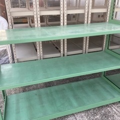 ボルトレス中量ラック 2連結 4段 中量棚 スチール棚 幅365cm 中古