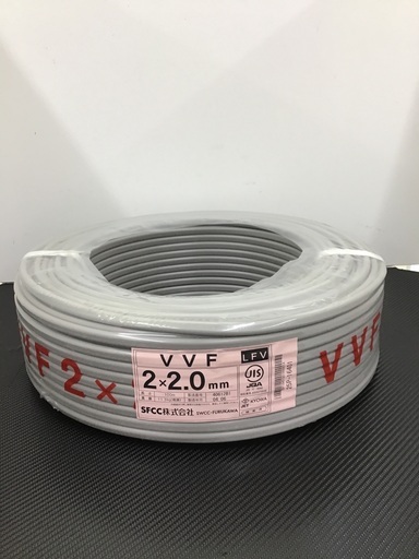 ★ツールオフ鴻巣店★【未使用品】VVFケーブル 2×2.0mm 100m巻！　※メーカー:富士電線、協和電線、住電HST、YAZAKI、SFCC等　※製造年:2022年