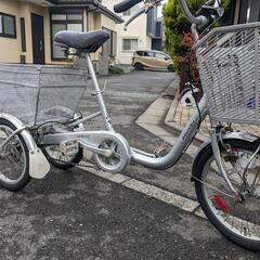 三輪車　中古　ブリヂストンワゴン BRIDGESTONE NBW10 1E60AB0 [自転車（18/16型） シルバー　三輪車　低重心　高積載　狭山市引取限定