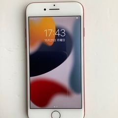 iPhone7 レッド128GB SIM バッテリー100% ロ...
